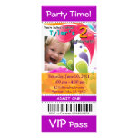 Fun Kids VIP Pass Event Ticket Photo Party purple Personalized Invitation