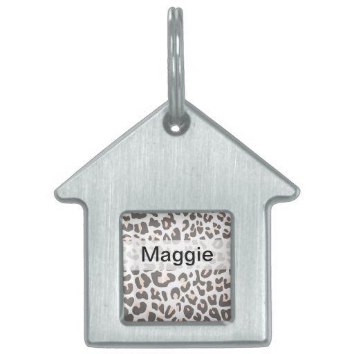 Fun Leopard Print Pet Name Tag