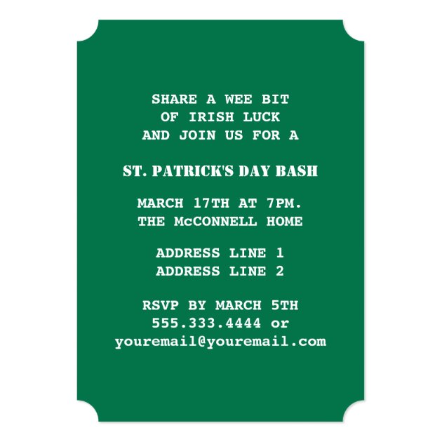 Fun Leprechaun Badge St. Patrick's Day Invitations