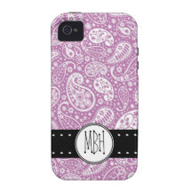 Fun Lilac Purple Paisley Pattern Paisley Case-Mate iPhone 4 Case
