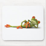 Fun lying frog ! mouse pad