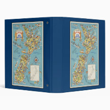 Fun map of New Zealand 3 Ring Binder