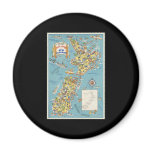 Fun map of New Zealand magnets