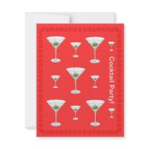 Fun Martini Glasses Party Invitation.