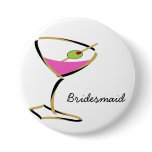 fun martini gold pinback buttons