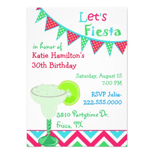 Fun Mexican Fiesta Birthday Party Invitation