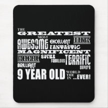 Fun Modern 9 Birthday Party Greatest Nine Year Old Mousepad