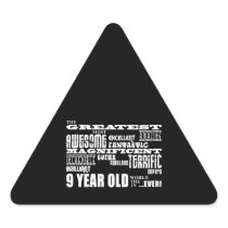 Fun Modern 9 Birthday Party Greatest Nine Year Old Triangle Stickers