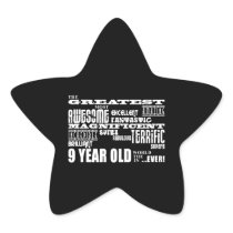 Fun Modern 9 Birthday Party Greatest Nine Year Old Stickers