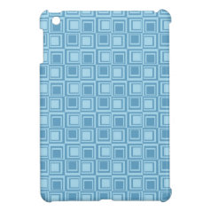 Fun Modern Blue Squares Pattern Gifts Cover For The iPad Mini