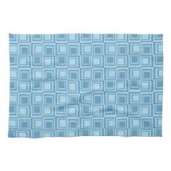 Fun Modern Blue Squares Pattern Gifts Towel