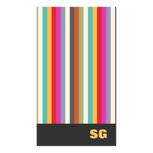 Fun Modern Colorful Vertical Stripes Business Card (front side)