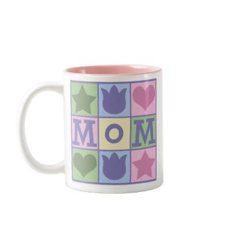 Fun Mom Quilt Squares Pink Two-Tone Mug mug
