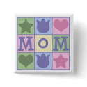 Fun Mom Quilt Squares Square Button