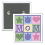 Fun Mom Quilt Squares Square Button