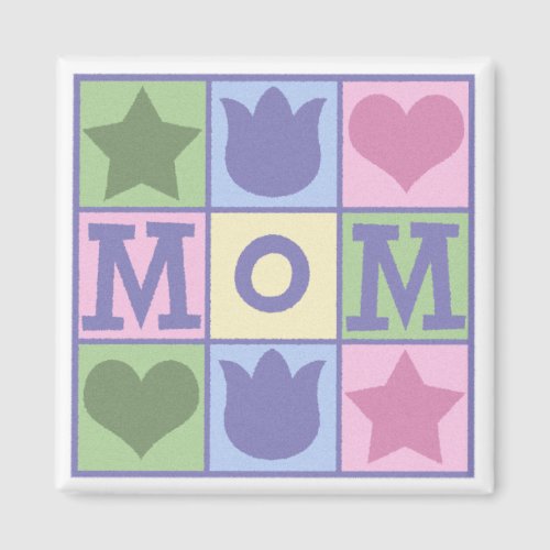 Fun Mom Quilt Squares Square Magnet