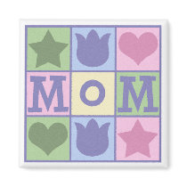 Fun Mom Quilt Squares Square Magnet