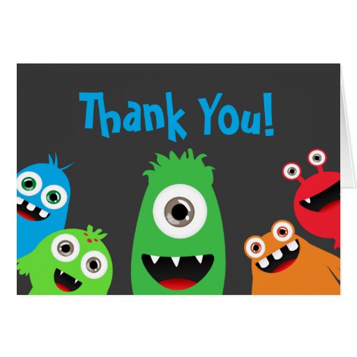 Fun Monster Bash Thank You Notes | Zazzle