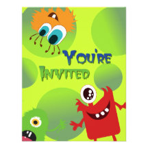 Fun Monsters Birthday Party Invitation Template