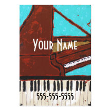 Fun musical piano business cards