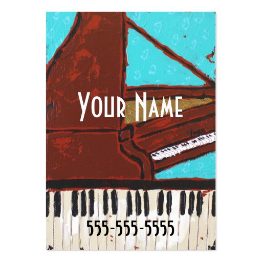 Fun musical piano business cards (front side)