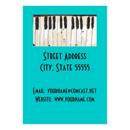Fun musical piano business cards (back side)