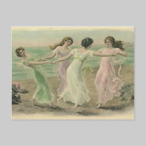 Fun on the Beach Vintage Postcard postcards