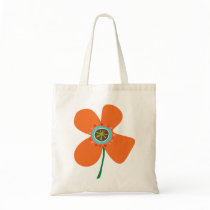 Fun Orange Daisy Pop Custom Summer Gift Tote Bag