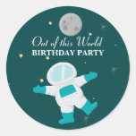 Fun outer space astronaut birthday party stickers stickers