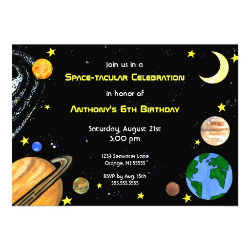 Fun Outer Space Invitation
