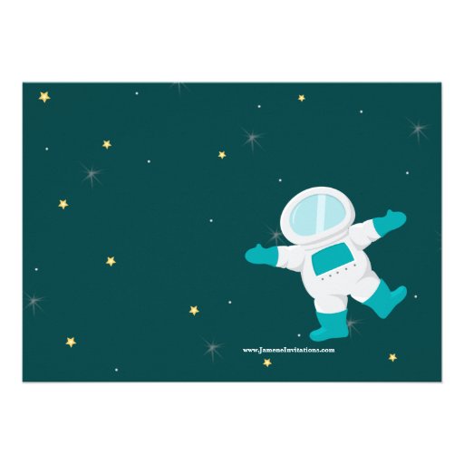 Fun outer space rocket birthday party invitation
