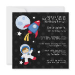 Fun outerspace astronaut birthday party invitation