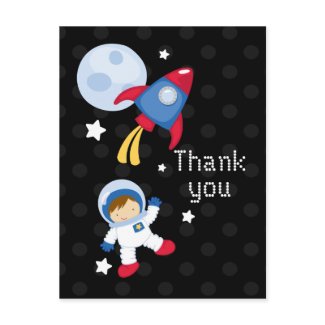 Fun outerspace astronaut thank you postcard postcard