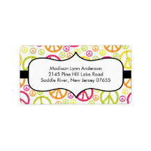 Fun Peace Signs  Return Address Labels.