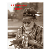 Fun Pigeons Birds Man Retirement Party Invitation