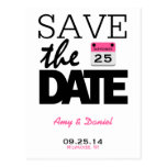 Fun Pink Calendar | Save The Date Postcard