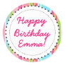 Fun Pink Color Stripes and Dots Stickers