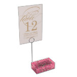 Fun pink domino pattern table card holders