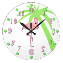 Fun Pink Flamingo Wall Clock