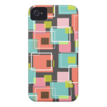 Fun Pink Retro Cubes Pattern iPhone 4 CaseMate