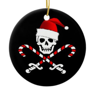 Fun Pirate Flag Santa Christmas Ornament