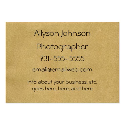 Fun Polaroid Style Your photo Business Cards (back side)