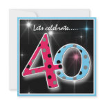 Fun Polka Dot 40th Birthday Party Invitation