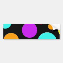 Fun Polka Dots Black Orange Purple Teal Pink Bumper Sticker
