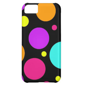 Fun Polka Dots Black Orange Purple Teal Pink iPhone 5C Cover