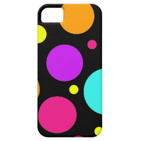 Fun Polka Dots Black Orange Purple Teal Pink iPhone 5 Case