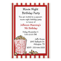 Fun Popcorn Birthday Party Invitation invitations