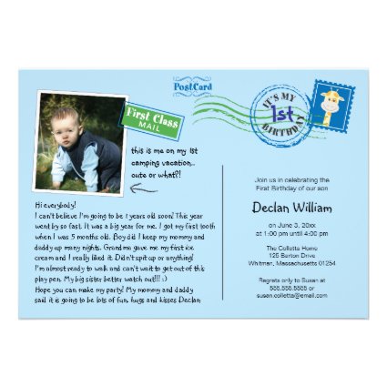 Fun Postcard Birthday Party Invitation
