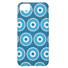Fun Pretty Blue Concentric Circles Pattern Cover For iPhone 5C