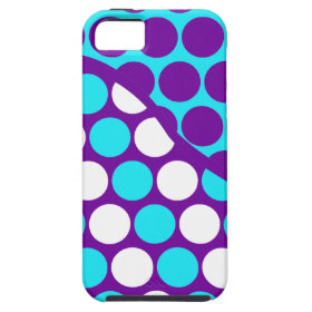 Fun Purple and Teal Polka Dot Wave Pattern iPhone 5 Cases